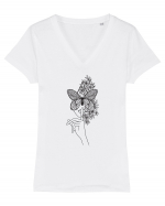 Shhh Tricou mânecă scurtă guler V Damă Evoker