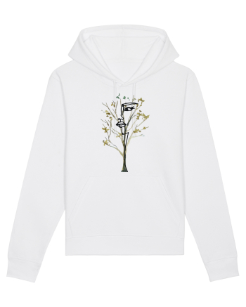 Tree Face Line Art White