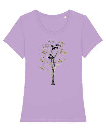 Tree Face Line Art Lavender Dawn