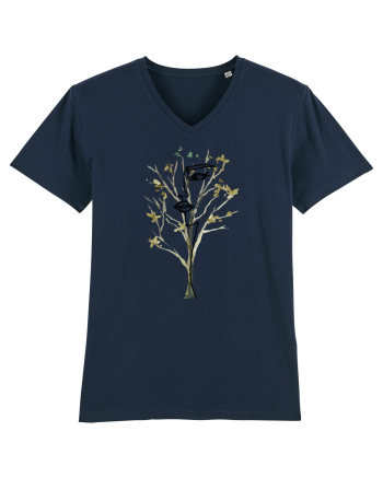 Tree Face Line Art French Navy