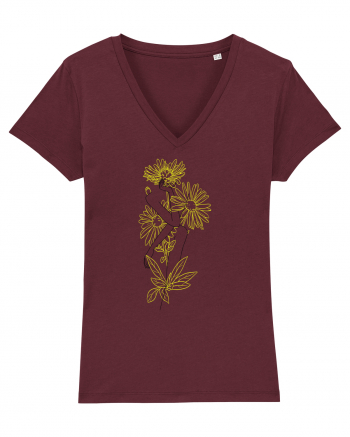 Silueta Floral Yellow Burgundy