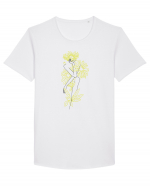 Silueta Floral Yellow Tricou mânecă scurtă guler larg Bărbat Skater