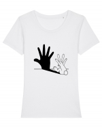 Bunny Shadow Tricou mânecă scurtă guler larg fitted Damă Expresser