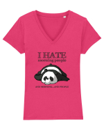 I hate Morning People Tricou mânecă scurtă guler V Damă Evoker