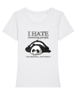 I hate Morning People Tricou mânecă scurtă guler larg fitted Damă Expresser