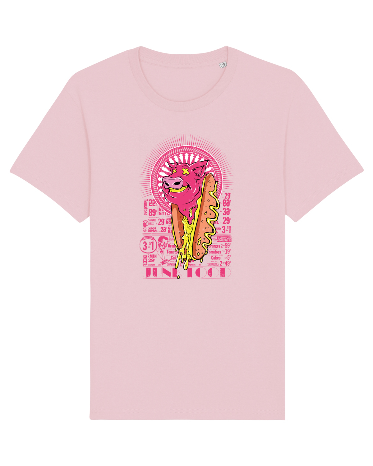 Tricou mânecă scurtă Unisex Rocker Cotton Pink