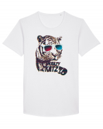 Krazy Katz Tiger Tricou mânecă scurtă guler larg Bărbat Skater