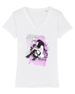 Lion Diva Tricou mânecă scurtă guler V Damă Evoker