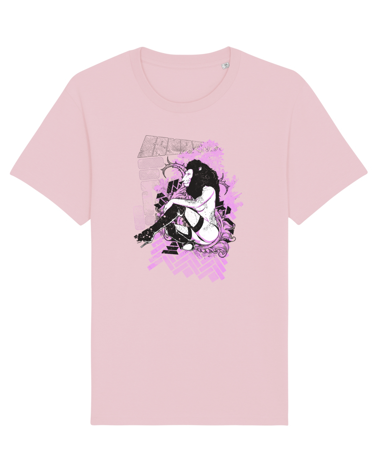 Tricou mânecă scurtă Unisex Rocker Cotton Pink