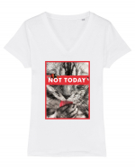 Not Today Cat Tricou mânecă scurtă guler V Damă Evoker