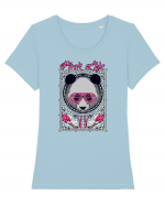 Pink Life Panda Tricou mânecă scurtă guler larg fitted Damă Expresser