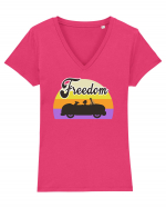 Freedom Ride Tricou mânecă scurtă guler V Damă Evoker