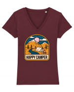 Happy Camper Tricou mânecă scurtă guler V Damă Evoker