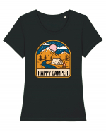 Happy Camper Tricou mânecă scurtă guler larg fitted Damă Expresser