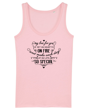 Inima în flăcări Cotton Pink
