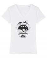 Stay Wild Tricou mânecă scurtă guler V Damă Evoker