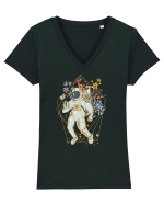 Astro Abstract Flowers Tricou mânecă scurtă guler V Damă Evoker
