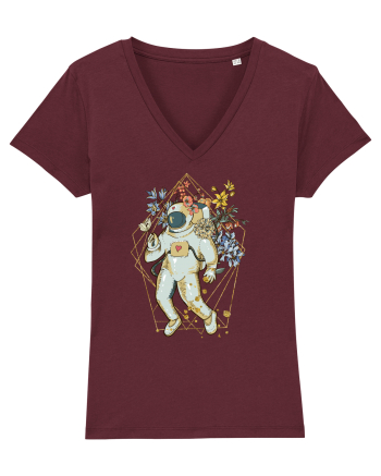 Astro Abstract Flowers Burgundy