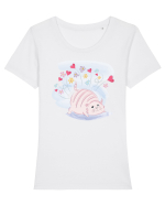 Pisoi Tricou mânecă scurtă guler larg fitted Damă Expresser
