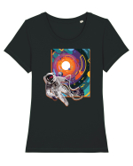 Astro Trippy Design Tricou mânecă scurtă guler larg fitted Damă Expresser