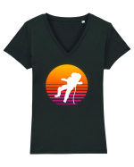 Astro Vintage Sunset Tricou mânecă scurtă guler V Damă Evoker
