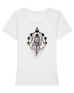 Astronaut Abstract Tricou mânecă scurtă guler larg fitted Damă Expresser