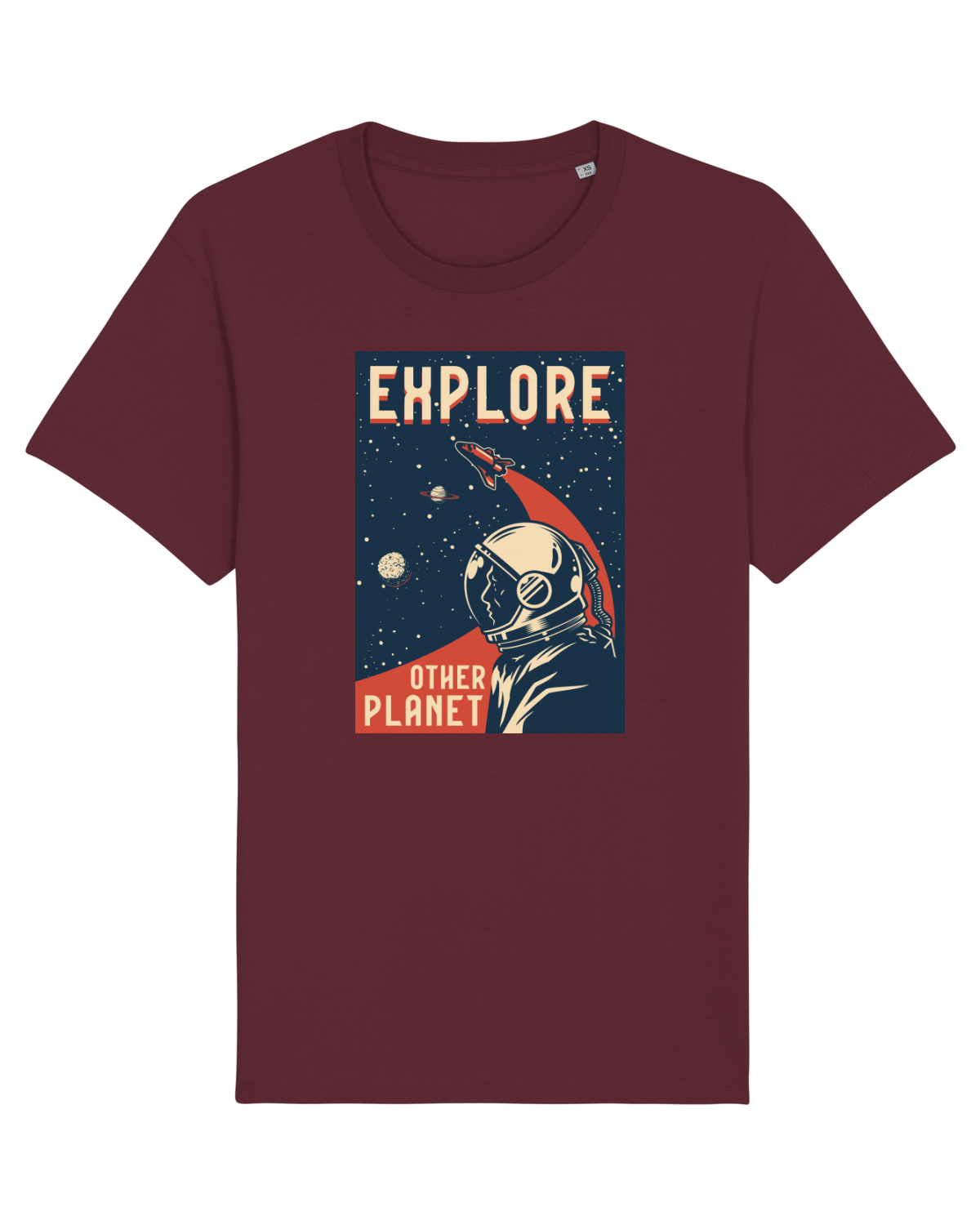 Tricou mânecă scurtă Unisex Rocker Burgundy