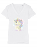 Unicorn Tricou mânecă scurtă guler V Damă Evoker