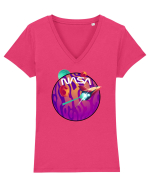 NASA Purple Tricou mânecă scurtă guler V Damă Evoker