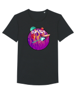 NASA Purple Tricou mânecă scurtă guler larg Bărbat Skater