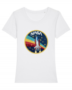 NASA Rainbow Tricou mânecă scurtă guler larg fitted Damă Expresser