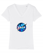 NASA Trippy Tricou mânecă scurtă guler V Damă Evoker