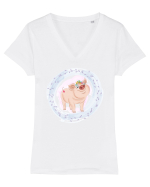 Porcușor Tricou mânecă scurtă guler V Damă Evoker
