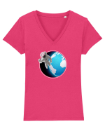 Space Tennis Tricou mânecă scurtă guler V Damă Evoker