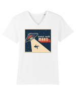 Space Tour Mars UFO Tricou mânecă scurtă guler V Bărbat Presenter