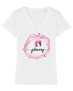 14 February Tricou mânecă scurtă guler V Damă Evoker