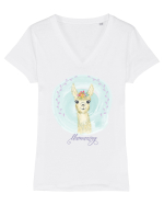 Lama Tricou mânecă scurtă guler V Damă Evoker