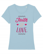 Faith and Love Tricou mânecă scurtă guler larg fitted Damă Expresser