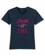 Faith and Love Tricou mânecă scurtă guler V Bărbat Presenter