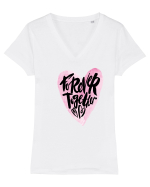 Forever Together Heart Tricou mânecă scurtă guler V Damă Evoker