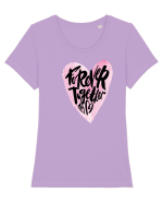 Forever Together Heart Tricou mânecă scurtă guler larg fitted Damă Expresser