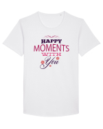 Happy Moments with you Tricou mânecă scurtă guler larg Bărbat Skater