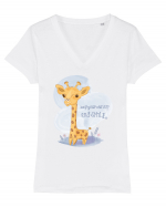Girafa Tricou mânecă scurtă guler V Damă Evoker