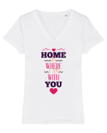 Home is... Tricou mânecă scurtă guler V Damă Evoker