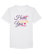 Home is where I am with you Tricou mânecă scurtă guler larg Bărbat Skater