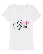 I adore you Tricou mânecă scurtă guler V Damă Evoker