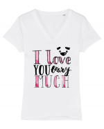 I love you Beary Much Tricou mânecă scurtă guler V Damă Evoker