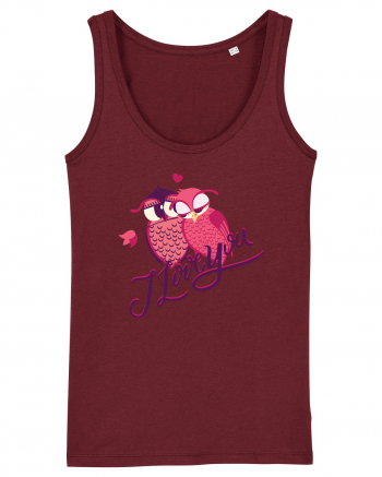 I love you Owls Burgundy