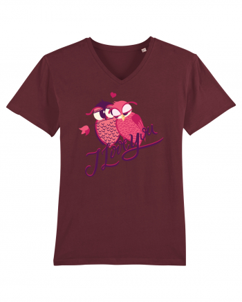 I love you Owls Burgundy