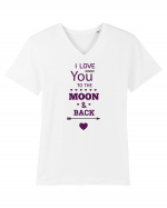 I love you to the moon and back Tricou mânecă scurtă guler V Bărbat Presenter